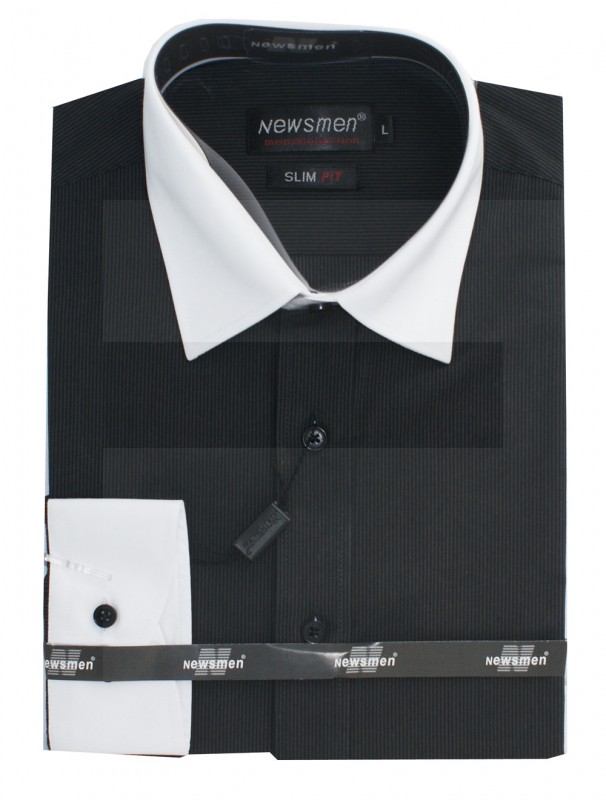    NM h.u slim 100%pamuting - Fekete-fehér hajszálcsíkos Slim, Smart fazon