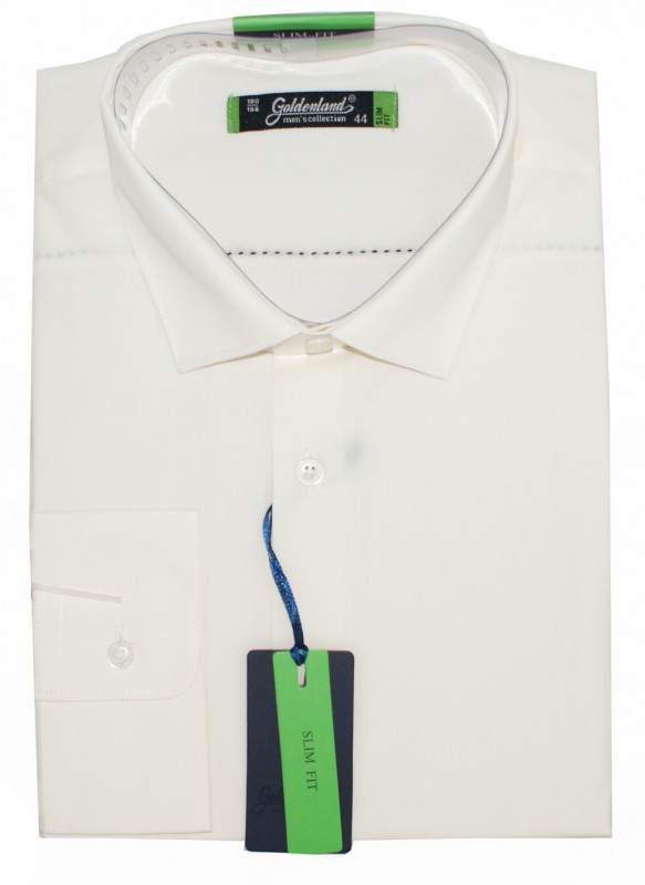 Goldenland slim hosszúujjú ing - Ecru Slim, Smart fazon