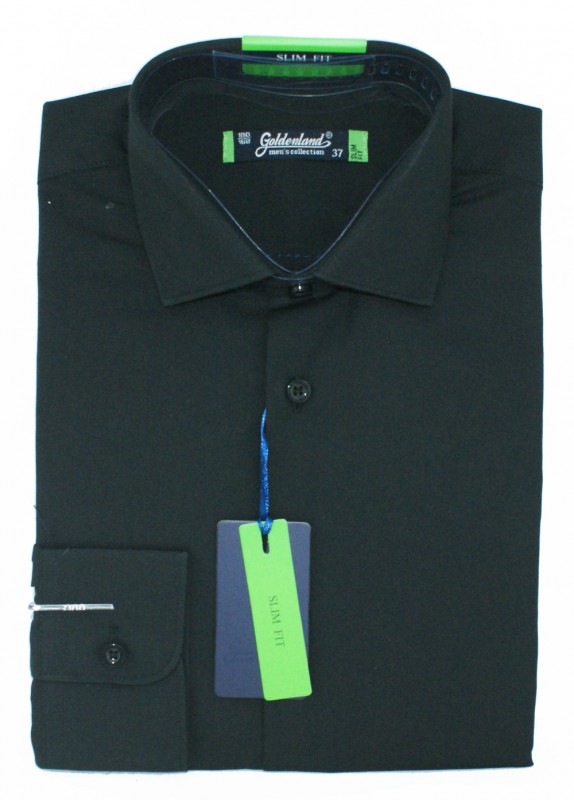 Goldenland slim hosszúujjú ing - Fekete Slim, Smart fazon