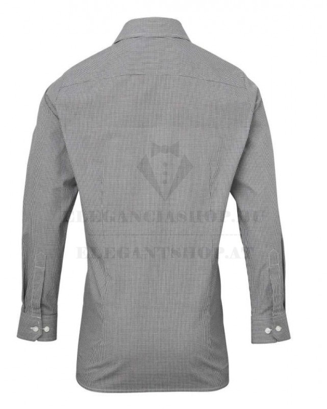 GINGHAM 100% pamut comfort fit h.u férfi ing Fehér-fekete kockás Normál fazon