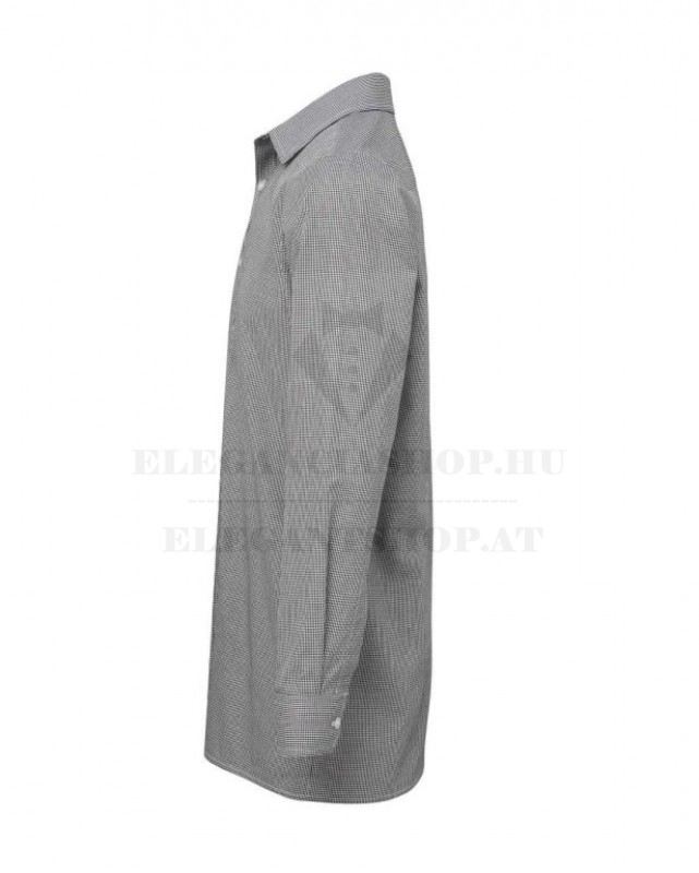 GINGHAM 100% pamut comfort fit h.u férfi ing Fehér-fekete kockás Normál fazon