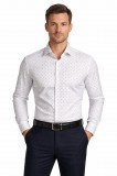             NM h.u slim elasztikus ing - Fehér aprómintás Mintás ing