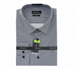             NM h.u slim fit elasztikus ing - Szürke mintás Mintás ing